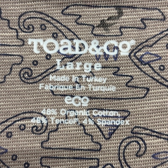 TOAD & CO ROSEMARIE DRESS IN COCOA QUINTO LINE PRINT L Organic Cotton Stretch - Picture 4 of 8